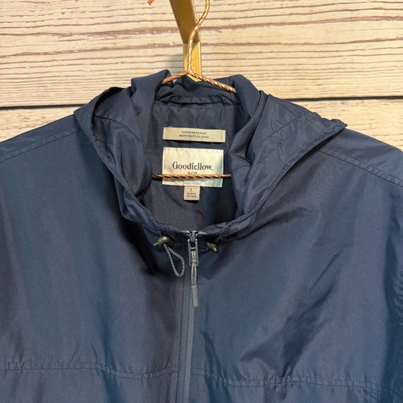 Goodfellow & Co Blue Windbreaker Lightweight Hooded Jacket - Picture 5 of 6